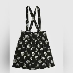 Hot Topic Moon Phase Suspender Skirt w/Wide Waistband & Fabric Buttons, Small